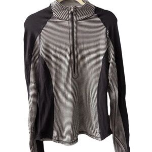 Lululemon U-turn 1/2 Zip Pullover Black White 8 
Outdoor Running Reversible Cozy